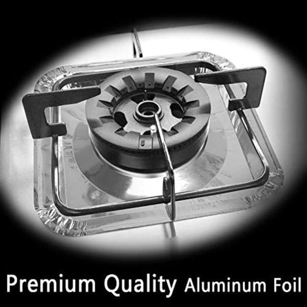 10pcs Stove Top Cover Aluminum Foil Stove Burner Reusable High Temperature Resistant Stove Protector For Clean