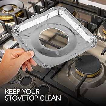 10pcs Stove Top Cover Aluminum Foil Stove Burner Reusable High Temperature Resistant Stove Protector For Clean