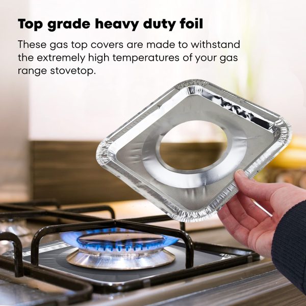 10pcs Stove Top Cover Aluminum Foil Stove Burner Reusable High Temperature Resistant Stove Protector For Clean