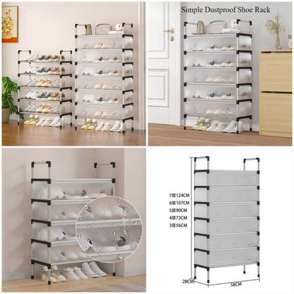 Heavy-Duty Multi-Layer Shoe Cabinet Organizer